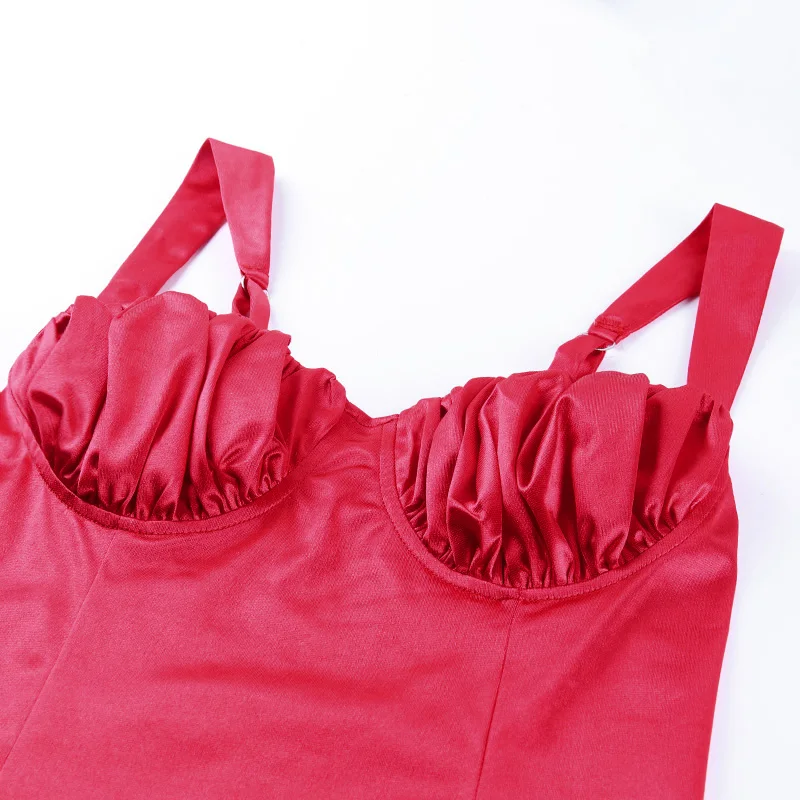 Женское атласное платье мини WannaThis черное облегающее шелковое на тонких