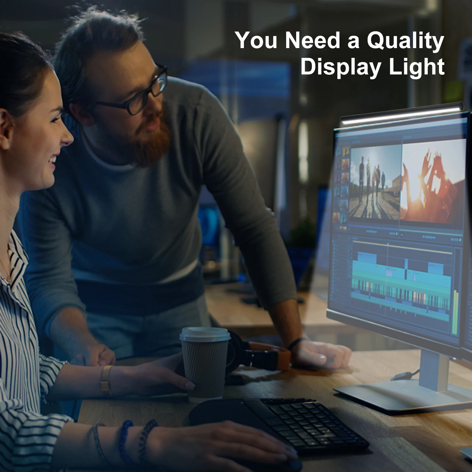 

LED Desk Lamp USB Computer Monitor Screen Light Eye Protect Dimmable Table Lamp Bar Home Office Clamp