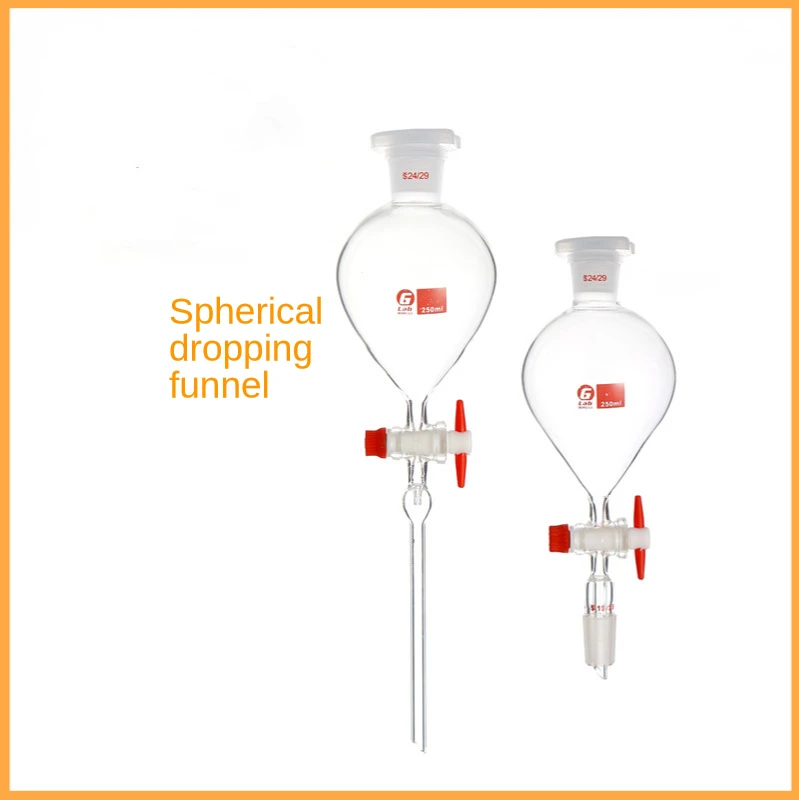 

Laboratory Glass Spherical Dropping Funnel Diameter 24 * 24 Spherical Funnel 125 / 250 / 500ml