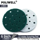 POLIWELL, 2 шт., 6 дюймов, 150 мм, 2401000 Грит, скребки, флокирование, промышленная очистка, сверхмощная Очистка для дома, автомобиля