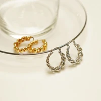 q14 rispada retro metal twist hoop earrings minimalist jewelry geometric earrings