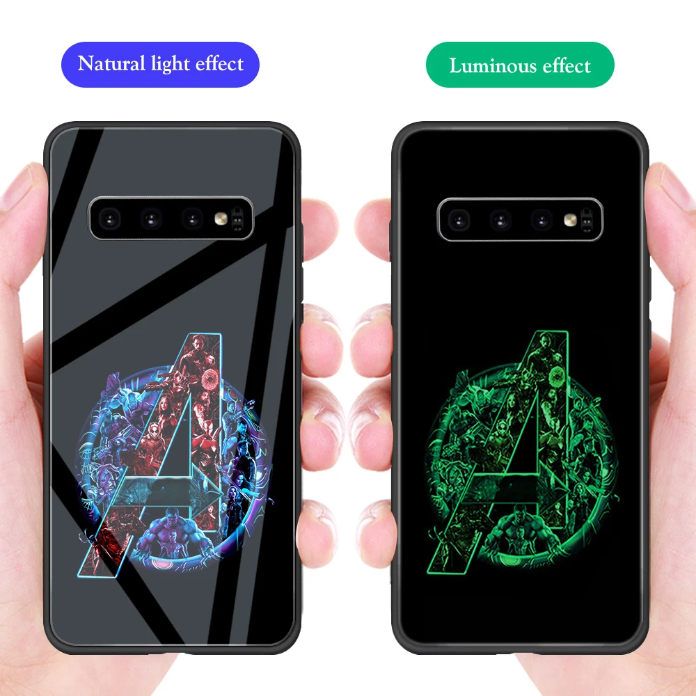 Стекло чехол для samsung Galaxy S10 S10e S9 S8 S7 Примечание 10 9 8 A30 A40 A50 A70 A6 A7 A8 A9 J4 J6 J7 плюс 2018 с