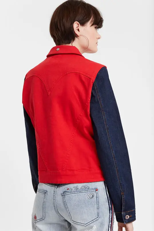 Джинсовая куртка в испанском стиле с цветочной вышивкой|Женские куртки| |