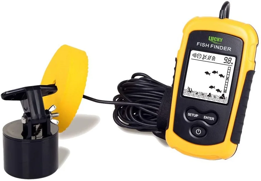 Fishfinder Fish Depth Finder Fishing With Sonar Transducer & Lcd Display