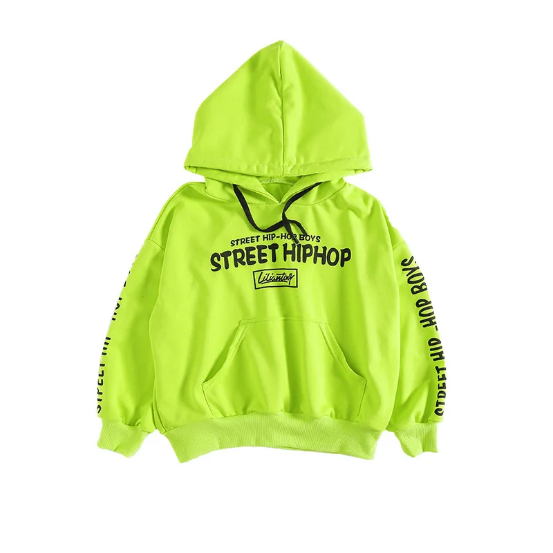For 6 8 10 12 14 16 Yrs Kids Loose Hoodies Vest Pants Jazz Suit Children Hiphop Dance Clothes Boys Girls Costumes Outfits | Детская