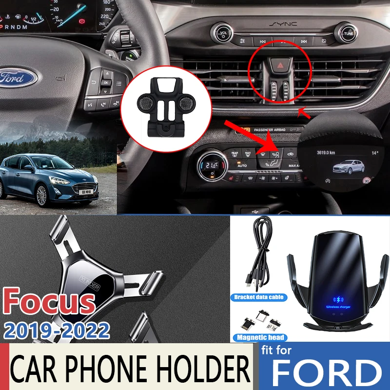 Auto Handy Halter für Ford Focus C519 MK4 2019 2020 2021 2022 GPS Stand Halterung Drehbare Unterstützung Zubehör für iphone