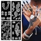 Индийская хна Роза кружево цветок тату трафарет для женщин DIY ног тела руки Искусство Аэрограф живопись Трафарет Шаблон для татуировок