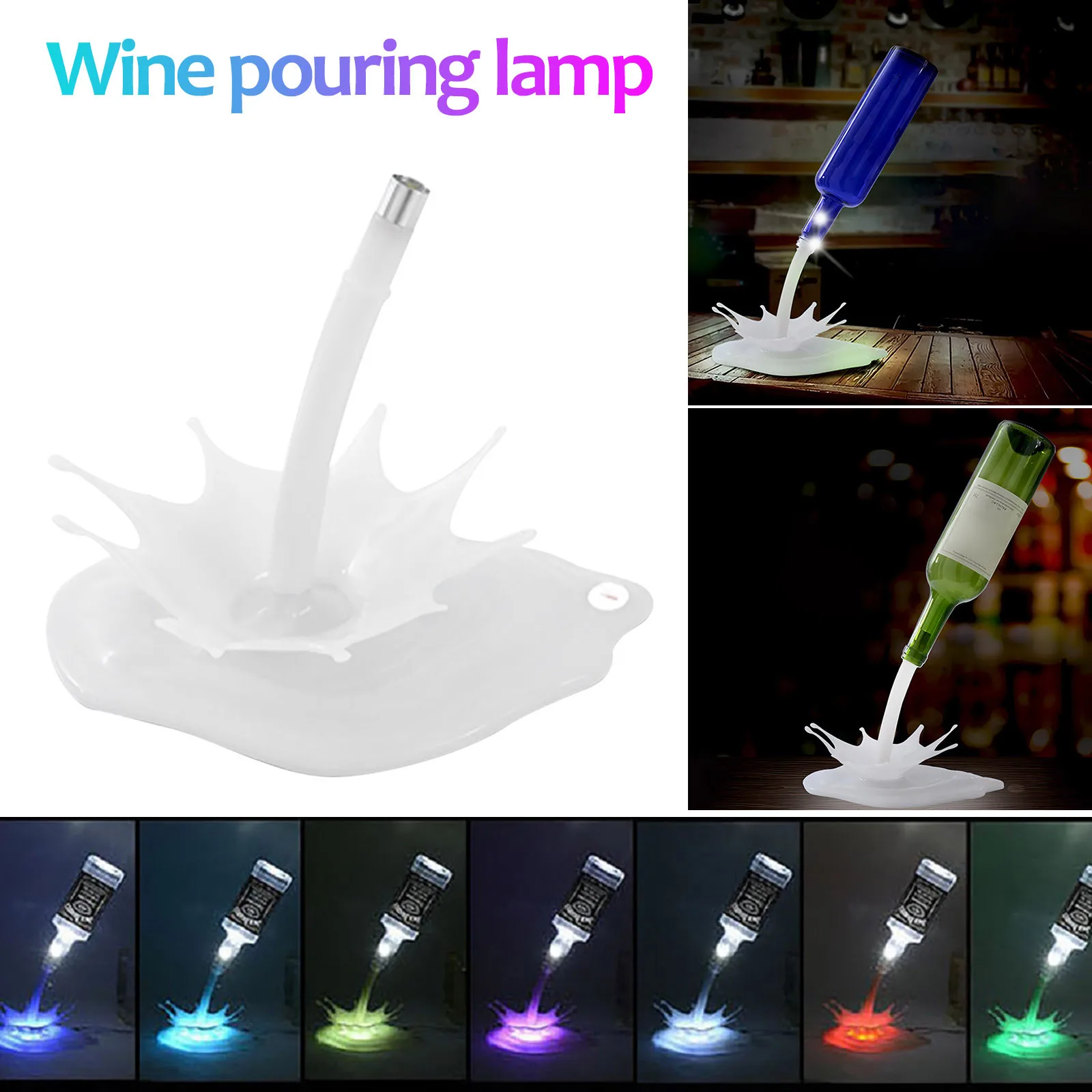 

3D USB Touch LED Night Lights Wine Pouring Lights Illusion Bottle Decoration Bar Party Wedding Christmas Lighting Table Lamp