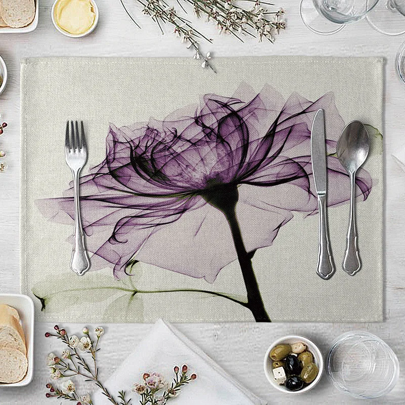 

Printed fabric Western food mat Kitchen bar supplies tabletop decoration tableware pad Western food mat