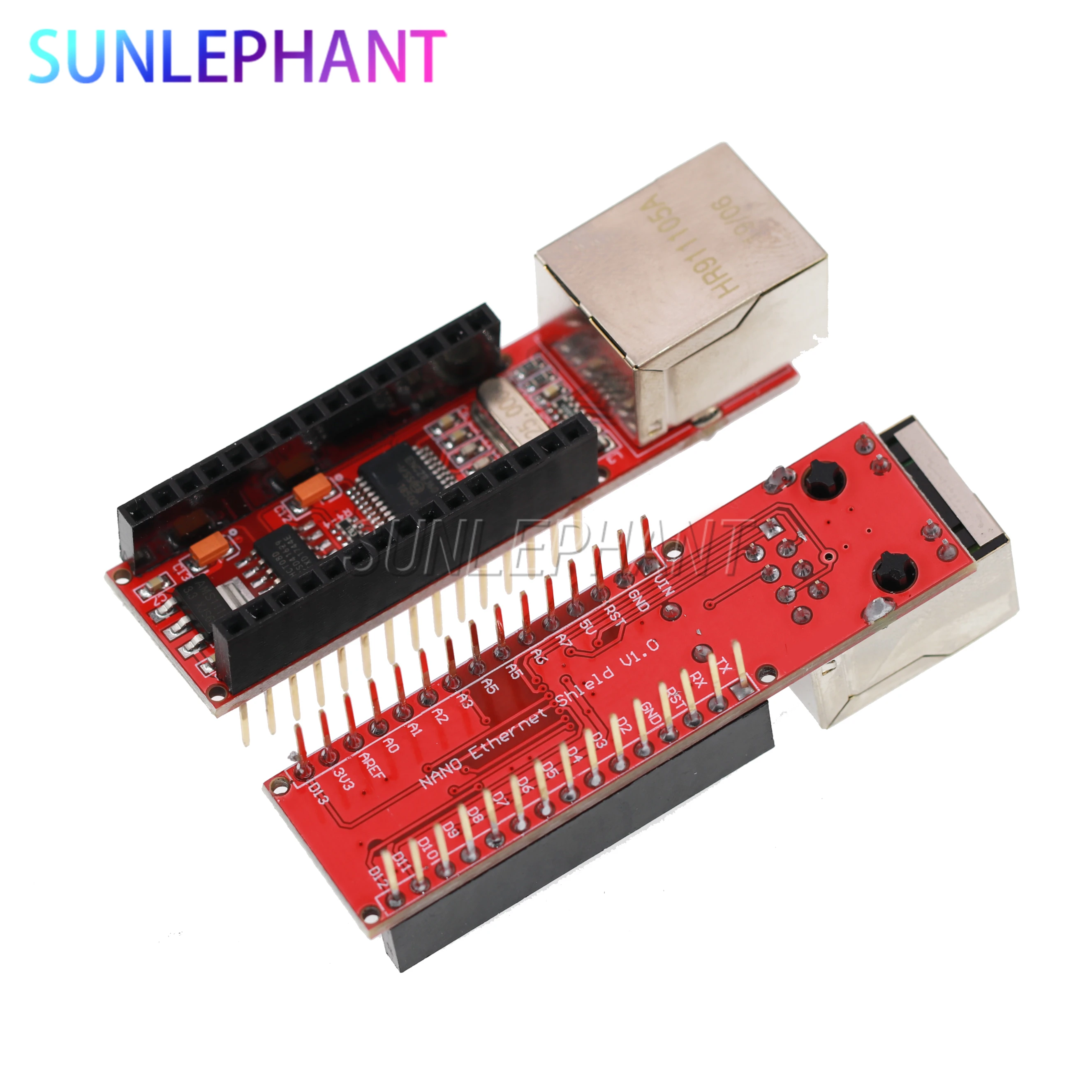 

ENC28J60 Ethernet Shield V1.0 for arduno compatible Nano 3.0 RJ45 Webserver Module