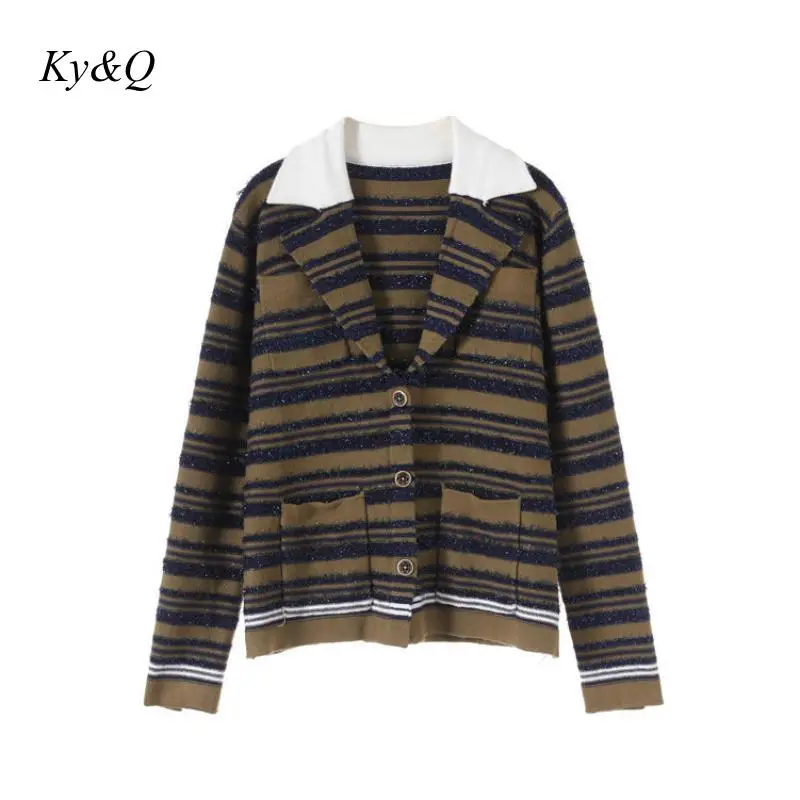 Бренд Дизайн Подиум контрастный полосатый Яркий шелковый нагрудный женский