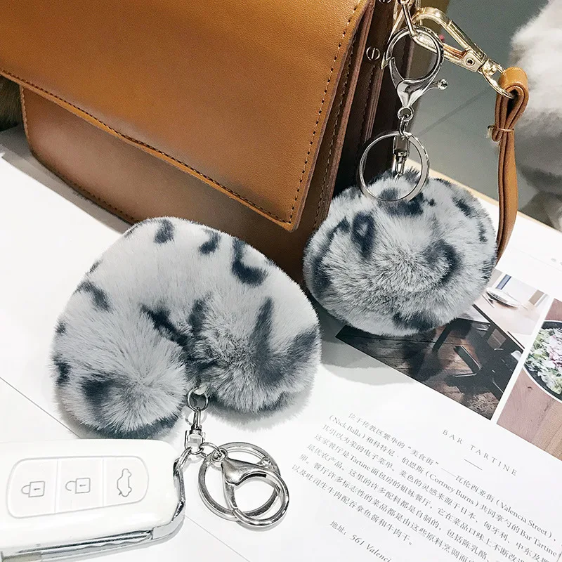 2019 симпатичный брелок для сумки из искусственного кроличьего меха с леопардовым