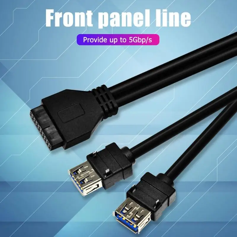 USB 3 0 кабель с передней панелью высокоскоростной 20 контактный на два порта USB3.0