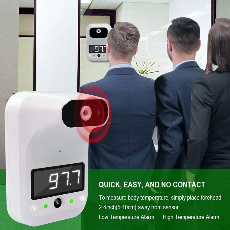 

Infrared Forehead Thermometer for Adults, Wall Mounted Non-Contact Thermometer for Kids with Camera and Fever Alarm