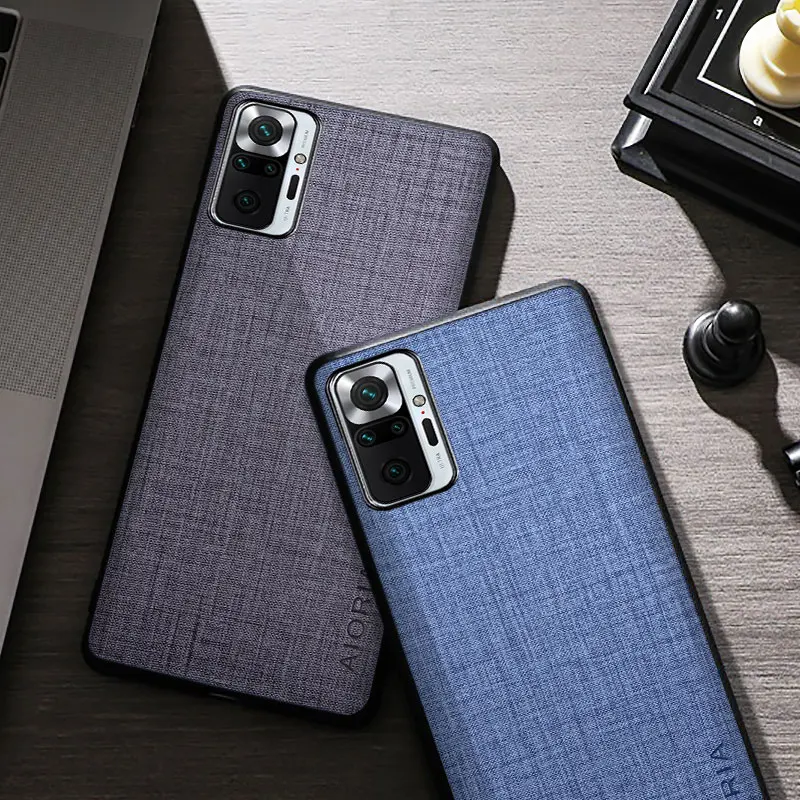 Чехол для Xiaomi Redmi Note 10C 10 Pro Max 10T 10S Lite 4G искусственная кожа Премиум тканевая