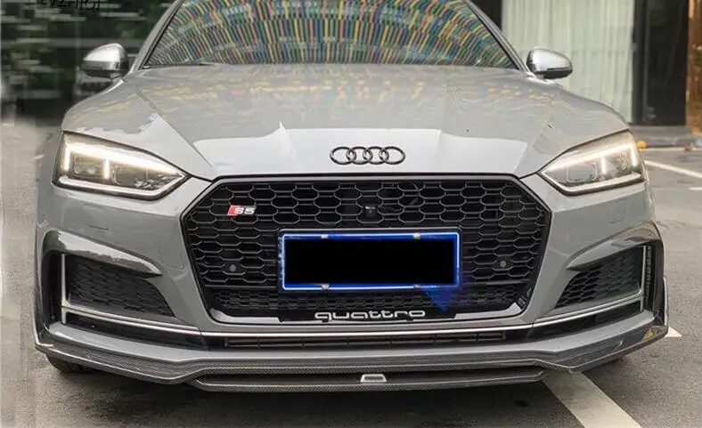 Для Audi A5 S5 B9 2017-2020 настоящий передний диффузор из углеродного волокна, спойлер для губ, разветвители бампера, ветровой нож, лампа, брови, крышка для век (art.: 3920cf99f5ffa) - 3920cf99f5ffa