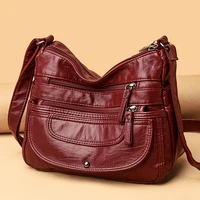 multi pocket flap crossbody bags for women 2021 luxury brand handbags female soft leather shoulder messenger bag sac a main