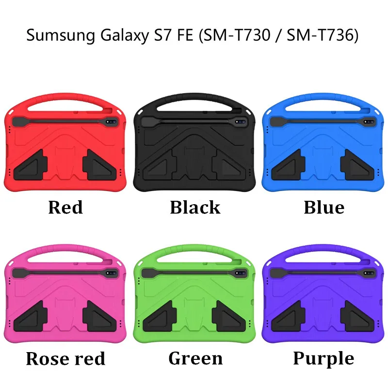 Samsung Galaxy Tab S7 Plus SM-T970 T975 T976B 12.4" EVA Tablet Case FE SM-T730 T733 T736B Kids Shockproof Stand on - Чехол для планшета Samsung Galaxy Tab S7 Plus SM-T970 T975 T976B 12.4" EVA FE SM-T730 T733 T736B для детей со стойкой, ударопроч
