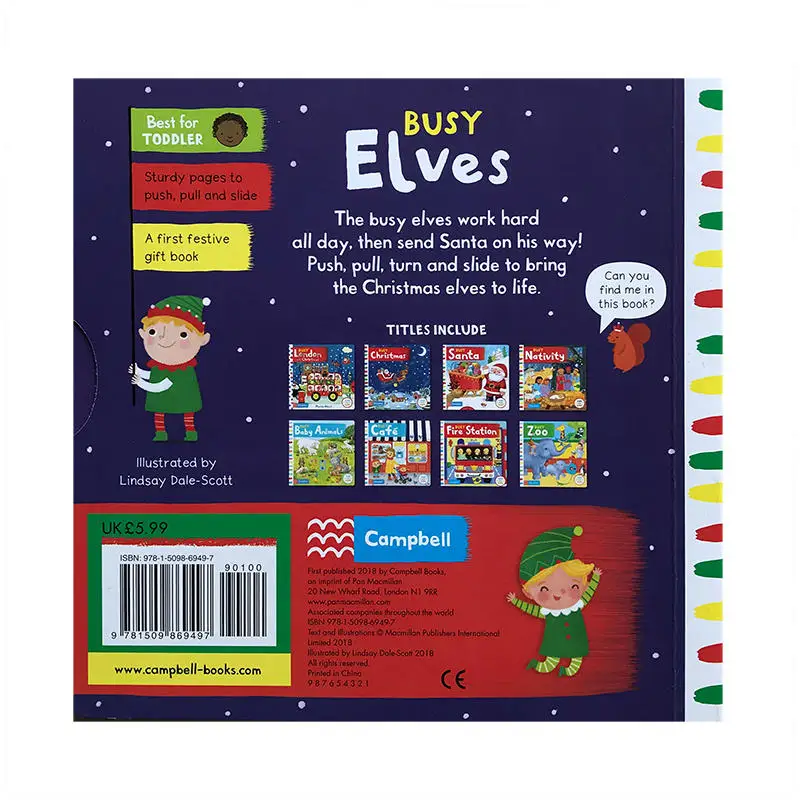 

Busy Elves Board Book Early Childhood Education Books Original English Books