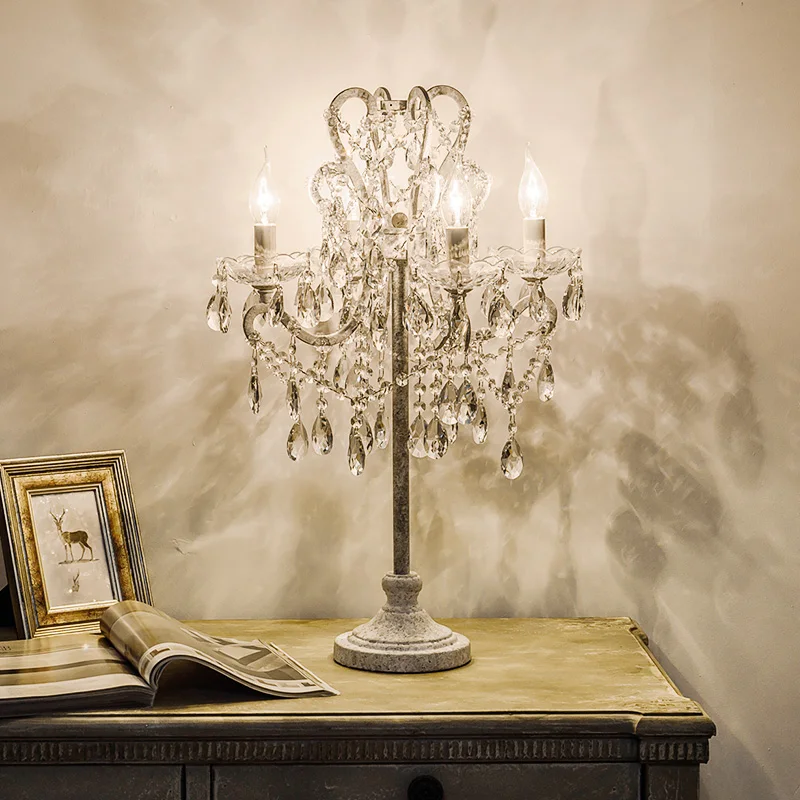 Хрустальные настольные лампы для спальни гостиной светодиодный прикроватный