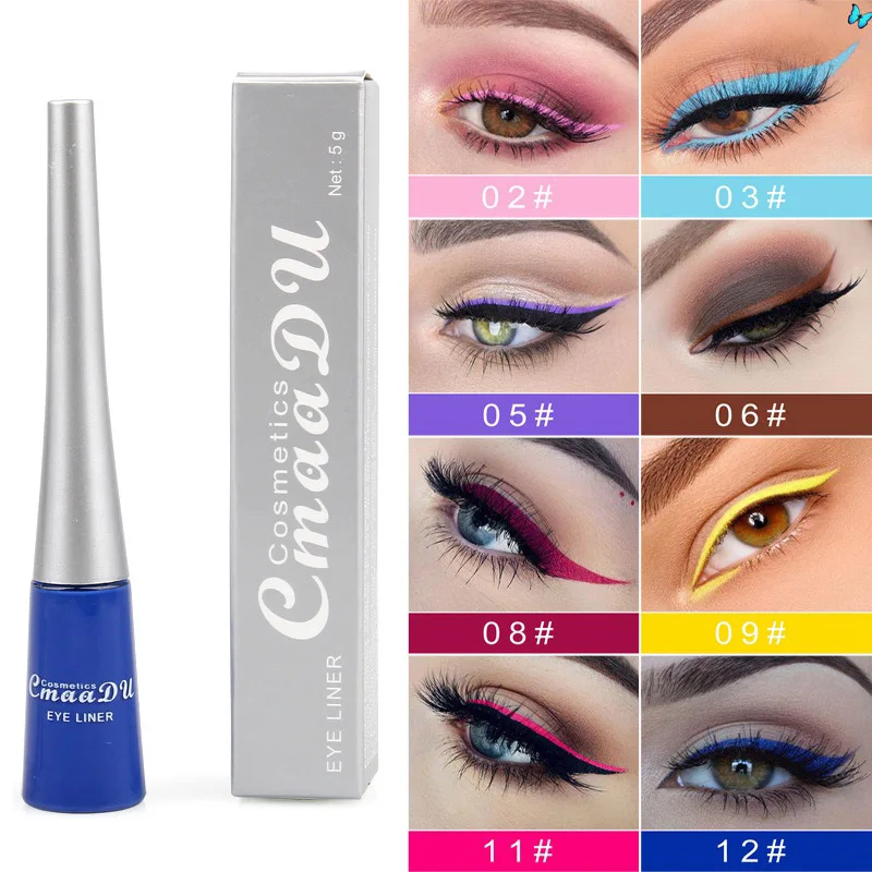 Жидкая матовая подводка для глаз Cmaadu 12 цветов водостойкая косметика тени