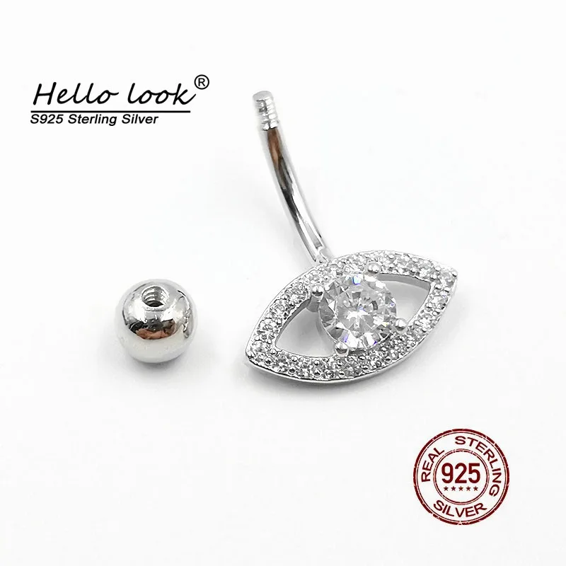 HelloLook 925 пробы Серебряный пирсинг для пупка с цирконом кольцо кристаллами