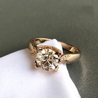 pure 18k rose gold moissanite ring 1ct 2ct 3ct luxurious design 4 claws ring vvs1 wedding jewelry anniversary ring round cut