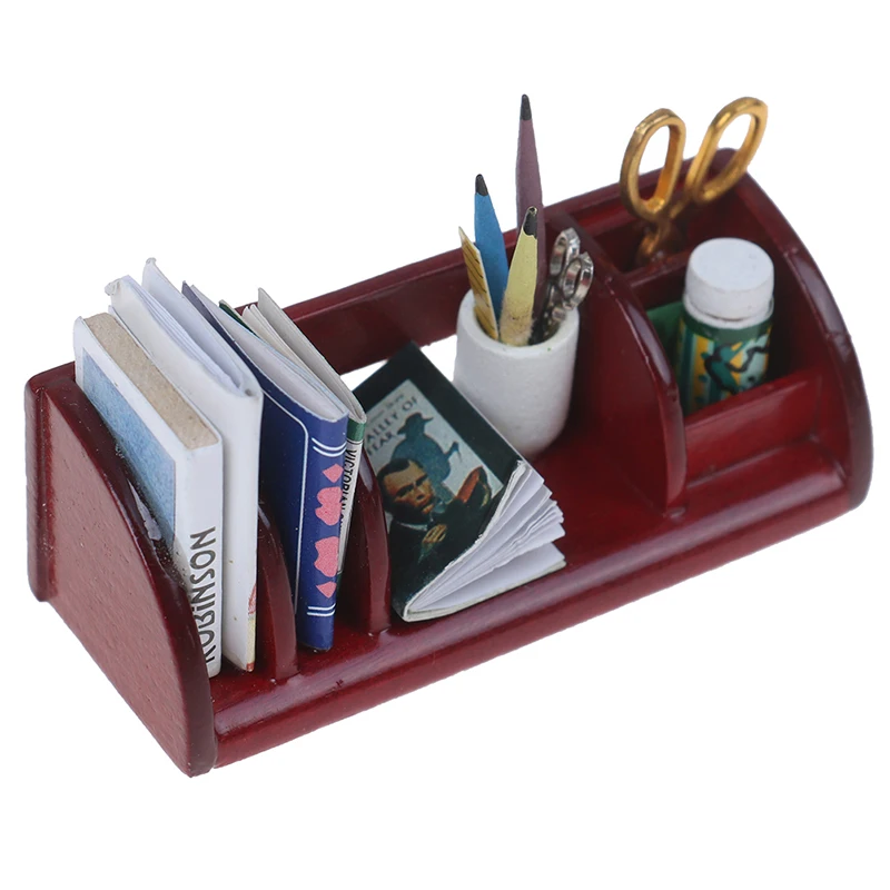 Миниатюрный Кукольный дом деревянная мебель школьные вещи книга книжная полка