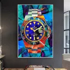 Абстрактные красочные модные часы, картины на холсте, плакаты и принты, настенные художественные картины для гостиной, украшение для дома