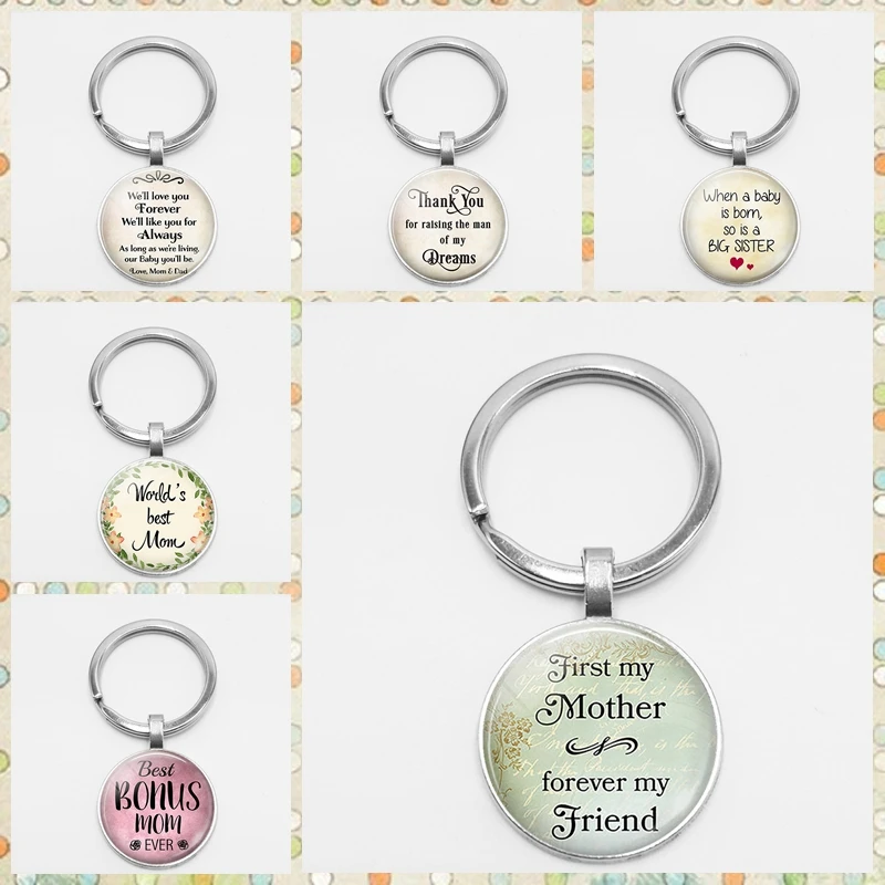 Брелок для ключей первая моя мама покрытый серебром библейская поэзия