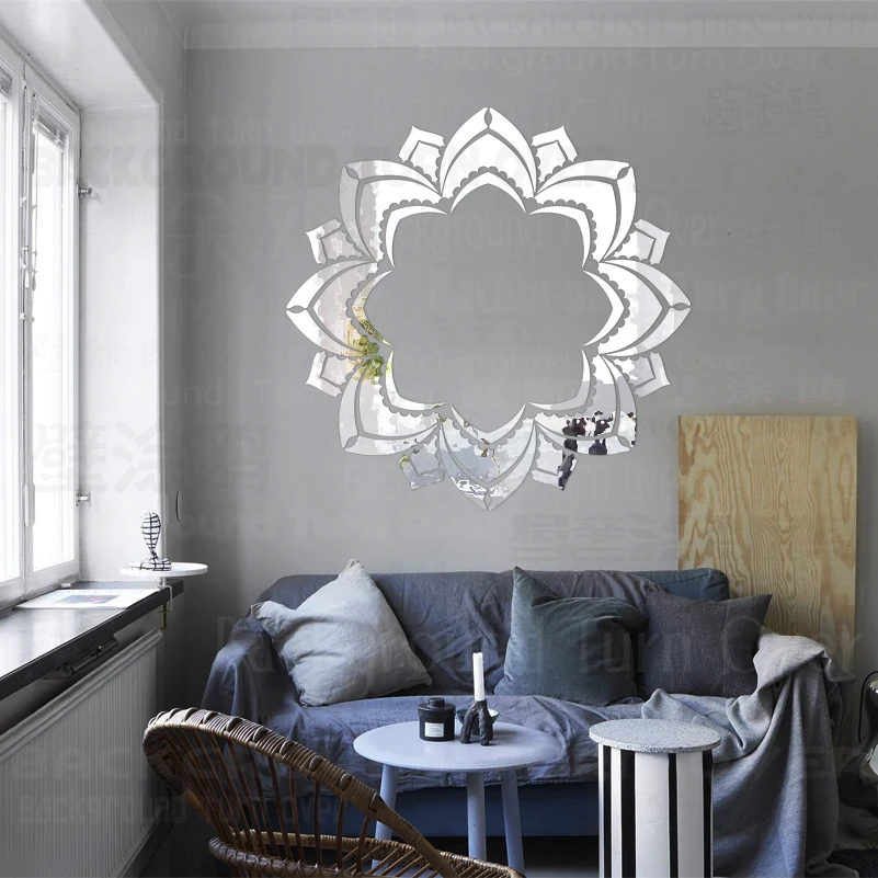 Зеркальные наклейки украшение комнаты Настенные обои для ванной потолочный