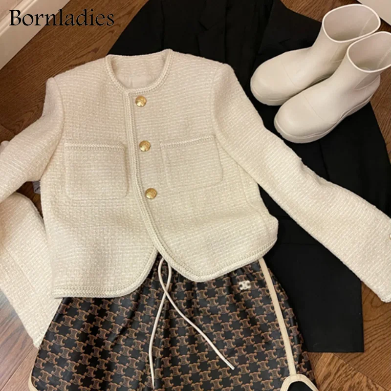 Bornladies шикарный свободный женский корейский Стильный короткий Блейзер осенний