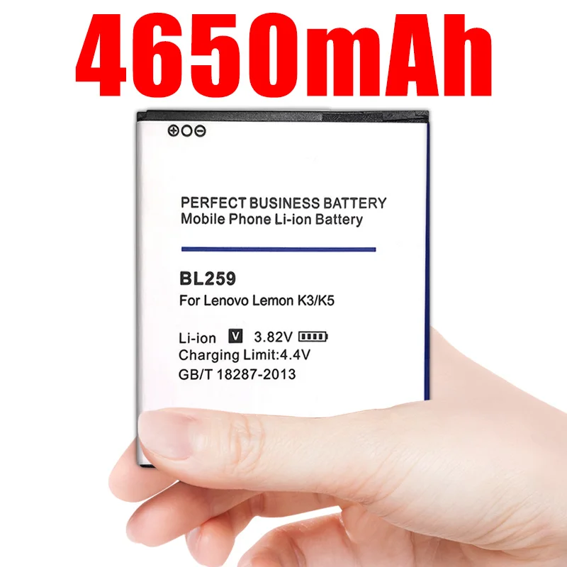 Аккумулятор BL259 для Lenovo K32C30 аккумулятор 4650 мАч K32C36 lemon K3 K5 Vibe / Plus AKKU|Аккумуляторы