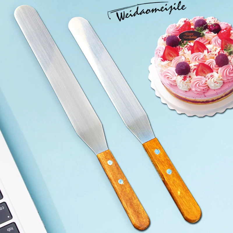 

6/8/10/12 inch Stainless Steel Cake Spatula Kitchen Pastry Cake Decoration Tools Butter Cream Icing Frosting Knife Smoother