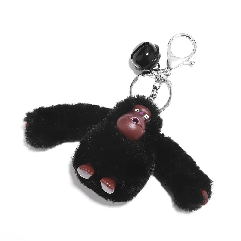 

Fluffy Pompom Gorilla Keychains Cute Plush Doll Animal Key Chain Faux Fur Pom Pom Car Keyring Trinket Bag Charms Pendant Jewelry