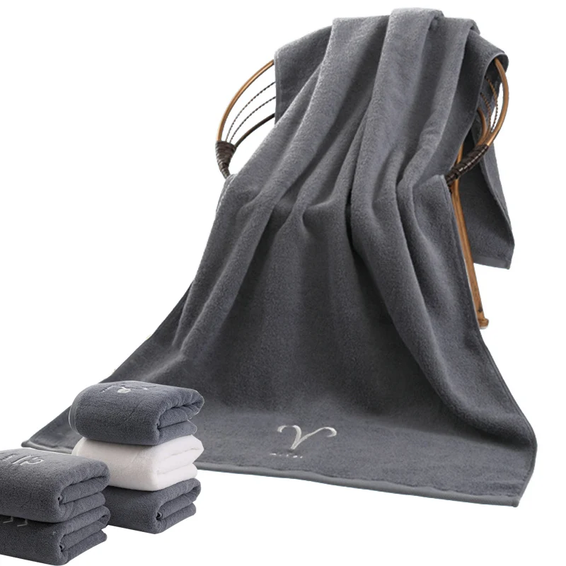 LISM 100% хлопок банное полотенце Созвездие узор белый серый вышитое для ванной