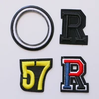 embroidery black pu leather number letters icon applique patches for fashion clothes shoes diy iron on badges on a backpack