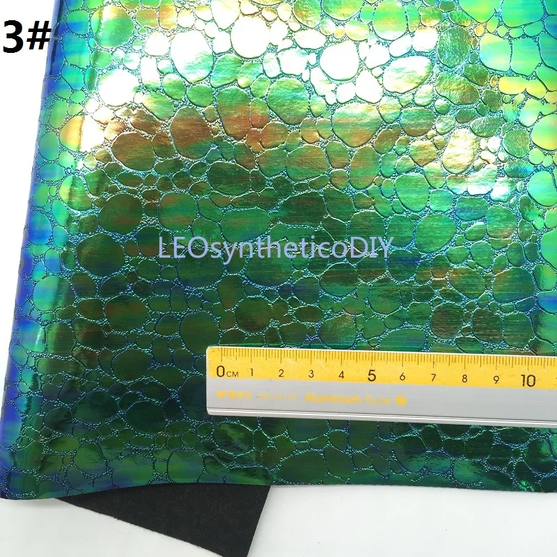 Мини-рулон 30x134 см зеленая синтетическая кожа блестящая ткань с принтом звезд