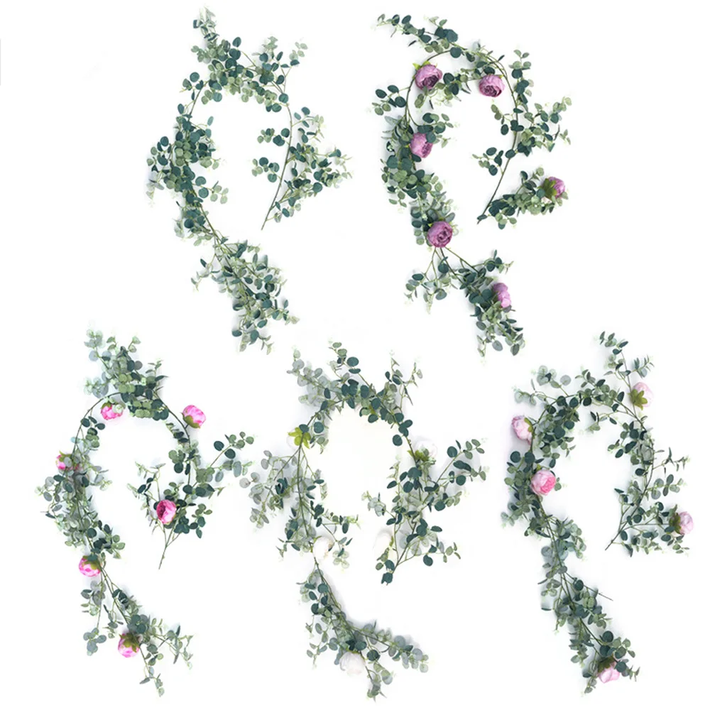 180CM Artificial Eucalyptus Leaves Vine Fake Greenery Garland Wedding Party Home Decoration Hanging Plants | Дом и сад