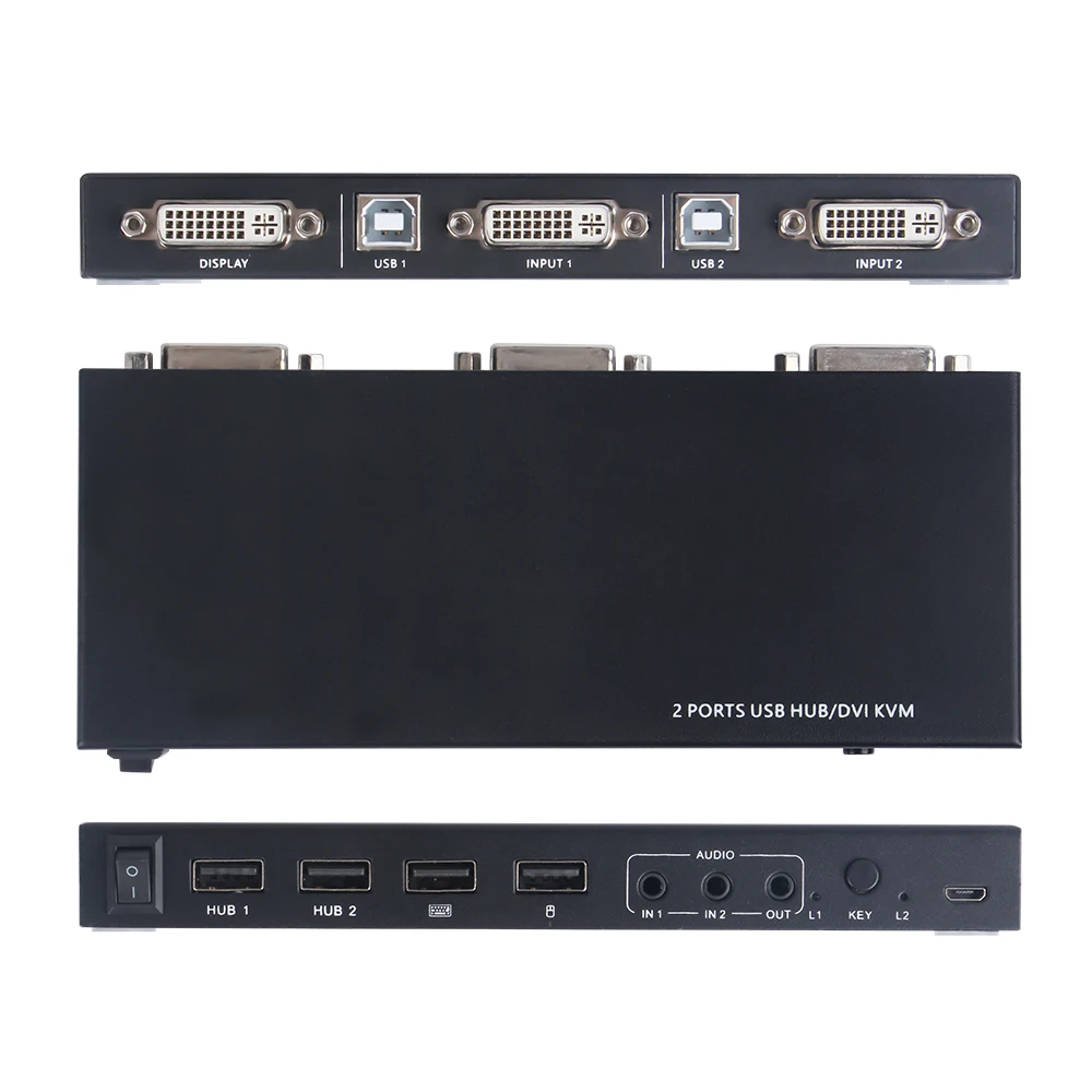 

2-портовый квм-переключатель DVI с поддержкой аудио порта 4K6 0 Гц разрешение DVI-D Dvi Kvmi
