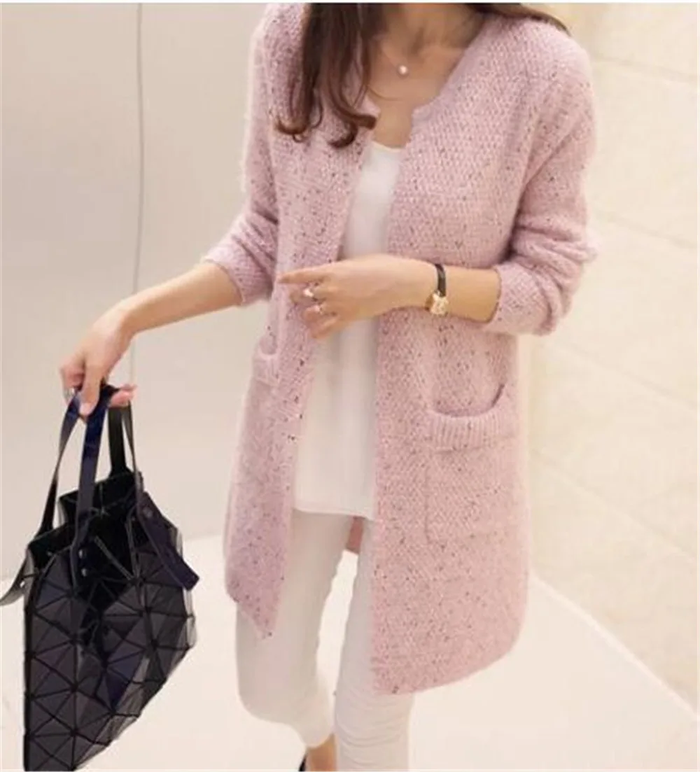 2020 Hot Women Spring Autumn Long Cardigan Sweater Coat Female Fashion Sleeve Crochet Girl Knitted Jacket Tops |