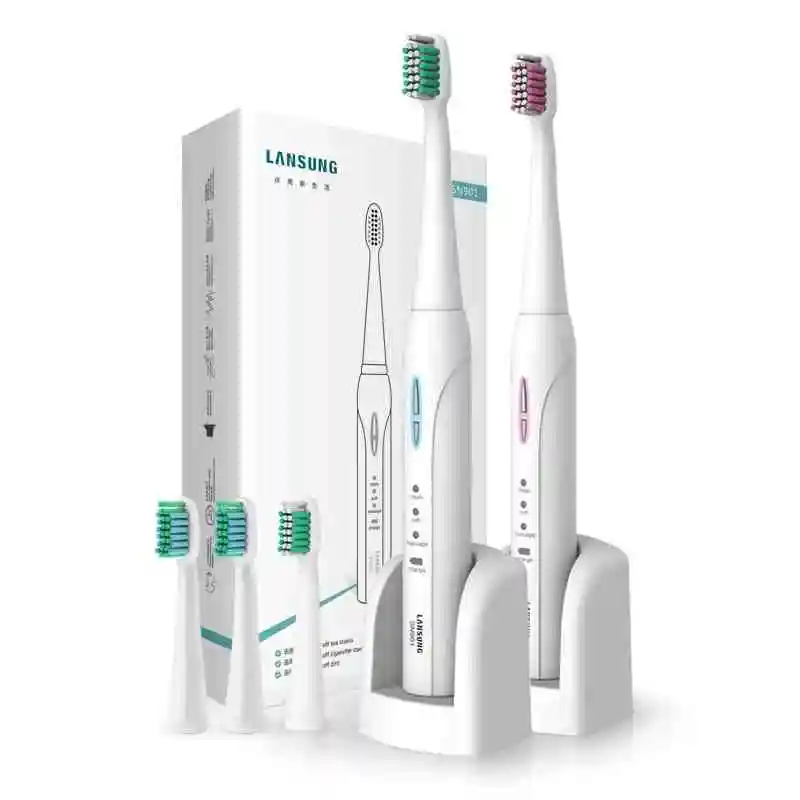

LANSUNG SN901 Sonic Electric Toothbrush Rechargeable Tooth Brushes 4 Pcs Replacement Heads Ultrasonic Electric Toothbrushes