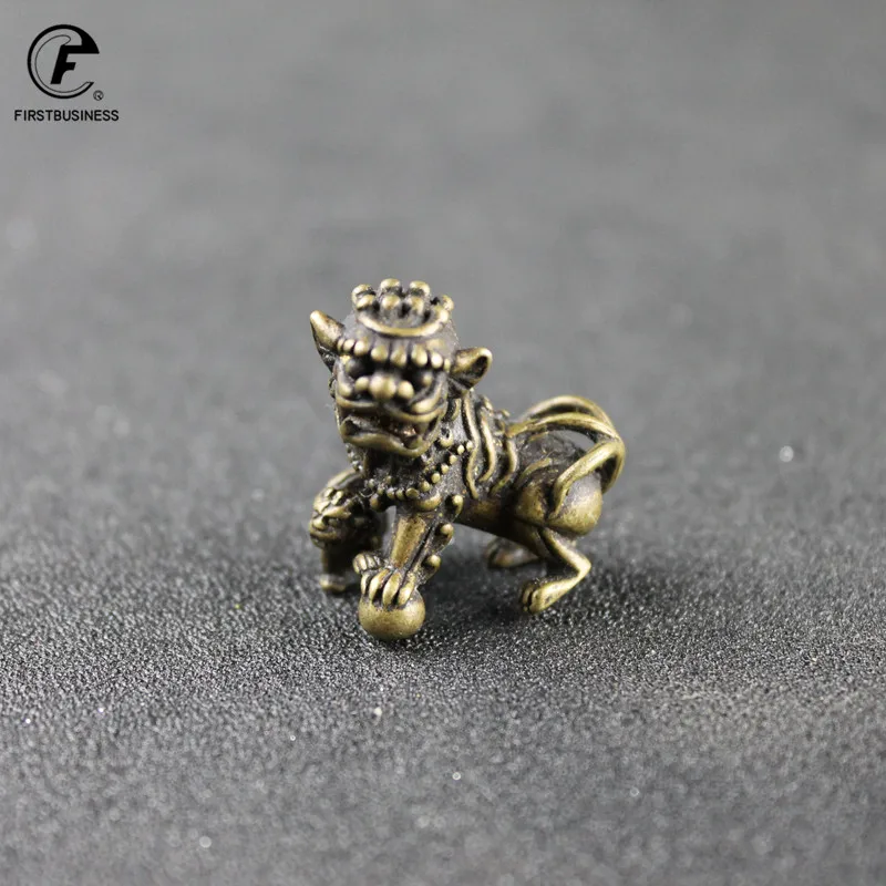 Античная бронзовая статуя льва Новый дизайн медные маленькие фигурки домашние