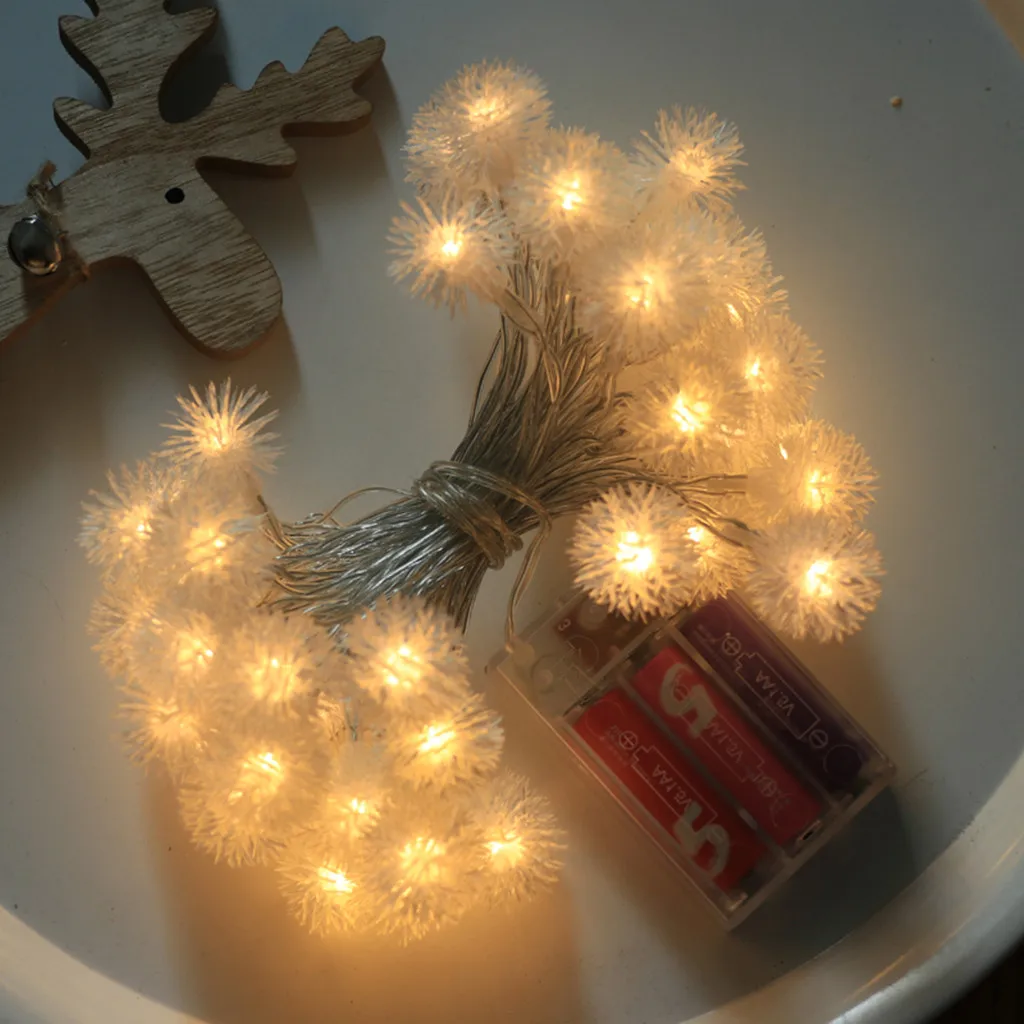 10LED светильник гирлянда s свадебное украшение сказочный меховой шар лампа для