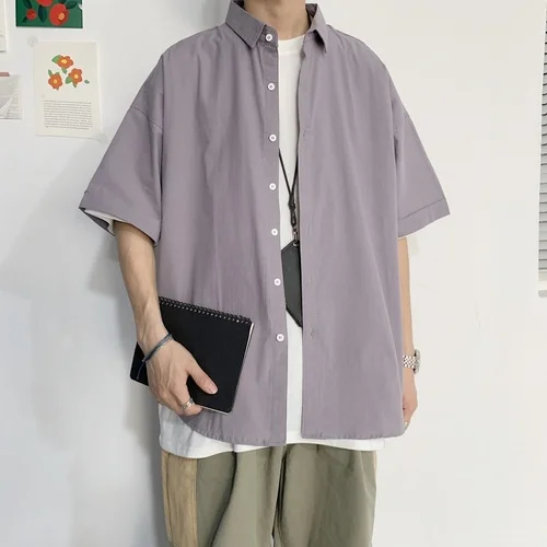 

High Quality Short Sleeve Shirts for Boyfriend Gift Hawaii Mens 2021 Fashion Trends Clothing Button Up blouses and Oversize Tops