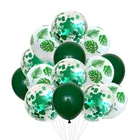 Латексные воздушные шары, зеленые воздушные шары из фольги с изображением леса, животных, пальмовых листьев, украшения для детской вечеринки
