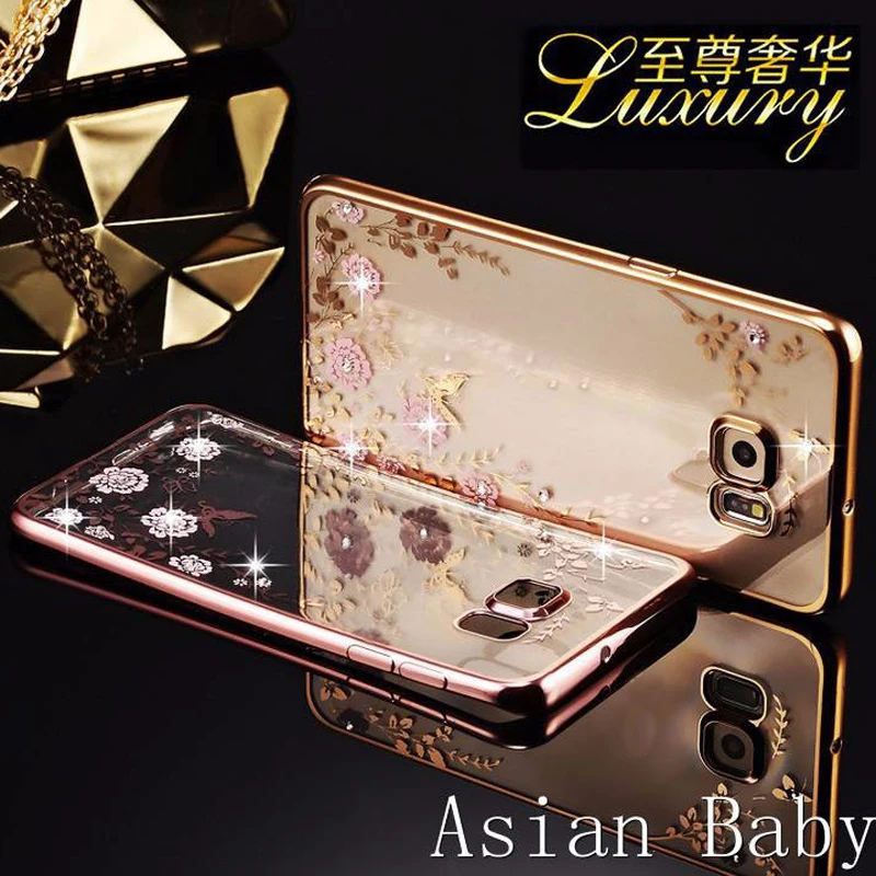 Sunjolly ТПУ чехол из розового золота Bling Стразы чехол для samsung Galaxy S10E S9 S8 S10 плюс S7 S6 край S5 Примечание 10 плюс 9 8 5 4