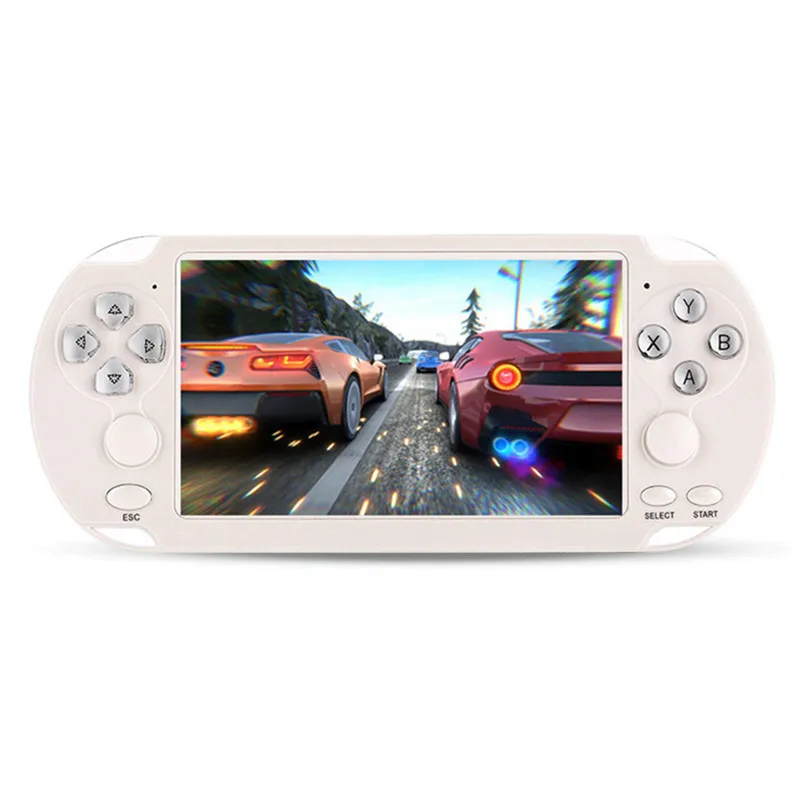 Белый X9 PLUS 32 бит Ретро портативная игровая консоль 8G rom 5,1 дюймов 1280*720 HD экран Встроенный 1000+ игры видео Портативный игровой плеер - Цвет: Белый