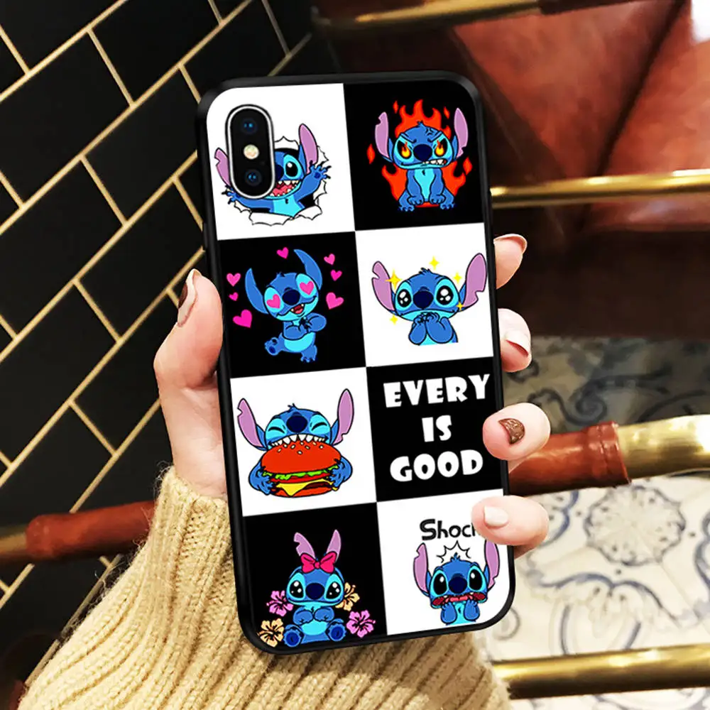 SJK2347145HB Lilo Ститч чехол Ohana Мягкий силиконовый чехол для телефона для iPhone 11 Pro X 5 S 5S XR XS Max 6 6S 7 8 Plus чехол Fundas Capinha Coque - Цвет: SJK2347145HB