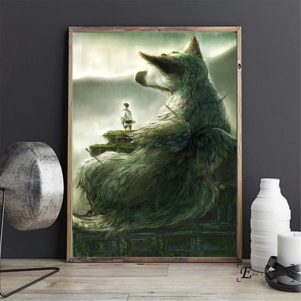 

The Last Guardian Hand Painted Vintage Poster Prints Oil Painting On Canvas Wall Art Murals Pictures For Living Room Decoration